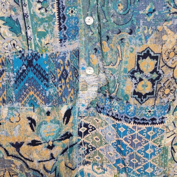 Jane and Delancy Boho Blouse Half Button Medium 509 - Picture 6 of 12